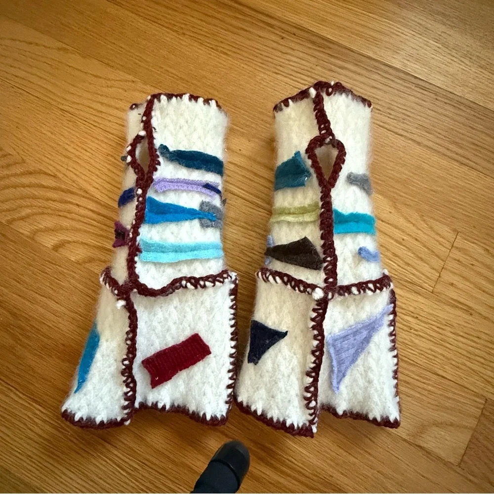 Cashmere Arm Warmer Fingerless Gloves Womens OSFA HandMade Upcycled New OOAK